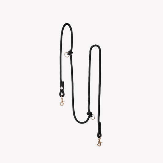 Hands-Free Braided Dog Leash – Black