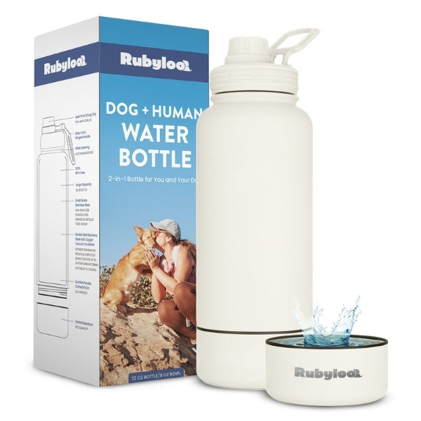 Dog + Human Travel Water Bottle with Bowl